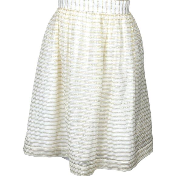 Lilly Pulitzer Kerry Striped Strapless Fit and Flare Dress White Gold Women 8 - Picture 8 of 13